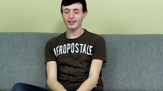 Cute twink Carmen has arrived for an interview to jack off
