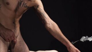 Master let his submissive jock slut swallow his long dick