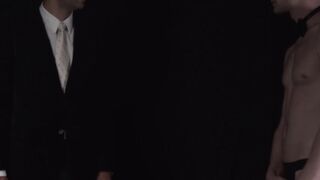 Master let his submissive jock slut swallow his long dick