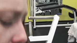 Redhead fucks a guy at the gym in front of boyfriends eyes