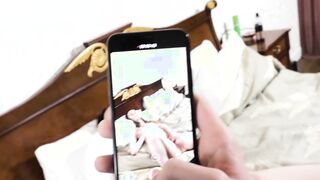 Cute Sweet Butterfly caught masturbating by her stepbrother