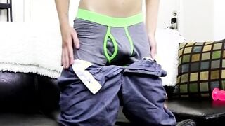 Tyler Thayer performs a hot solo jerking off performance