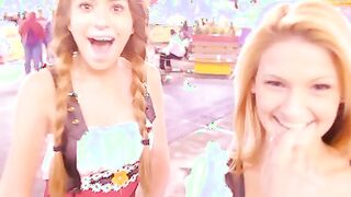 Horny coeds Hope Harper and Joseline Kelly get dressed up for a night at Oktoberfest with Chad White. When the