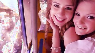 Horny coeds Hope Harper and Joseline Kelly get dressed up for a night at Oktoberfest with Chad White. When the