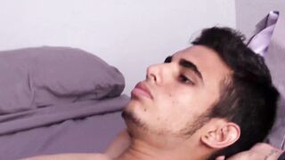 Young Latino men take turn blowing each others big dicks