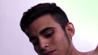 Young Latino men take turn blowing each others big dicks