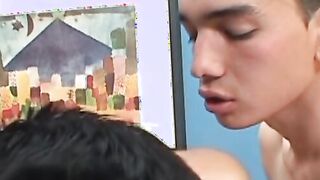 Handsome latino butt buddies have a bare fucking session