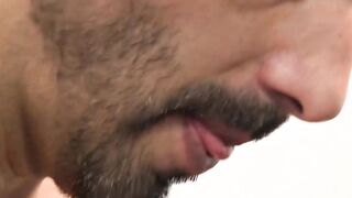 Latino stud sucks cock while fingered before bareback