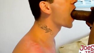 Brian gives Joe a blowjob and they enjoy the bareback sex