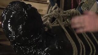 Hot twink Xavier getting that black plastic from master