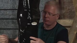 Hot twink Xavier getting that black plastic from master