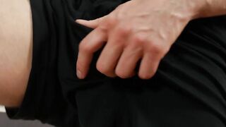 Twink with hard cock jerks off and strokes his dick for us