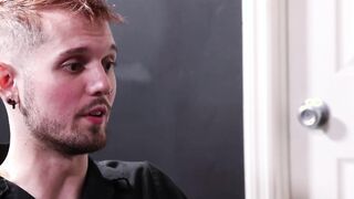 Skinny stud dilled hard by horny stepdad at his office