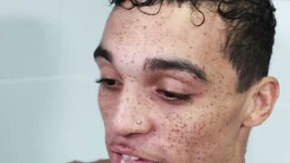 Jock Riley Mitchel pounds Amone Bane ass in shower fuck