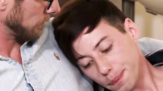 Good looking stepson receives big load in the ass from daddy