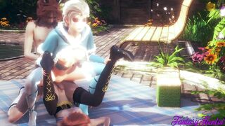 Frozen Cartoon - Elsa & Anna plowed and finger bang 3 Way - Hentai Manga Japanese Disnery Porn