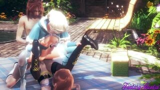 Frozen Cartoon - Elsa & Anna plowed and finger bang 3 Way - Hentai Manga Japanese Disnery Porn
