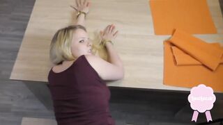 adorable blonde 19 yo gets banged into the kitchen