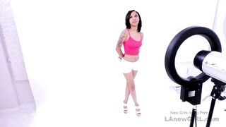 Adorable Dark Haired 18 can suck huge dick inside studio