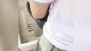 OUTSIDE QUICKIE SEX inside Rooftop to my Mexican Teenagers Neighbors, She’s a beauty College cunt with mouth Washing the Clothes!