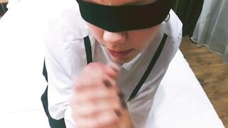 Hottie oral sex inside the hotel from a young school girl