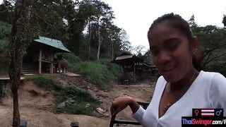 Elephant rides inside Thailand with teenie lovers who had sex afterwards