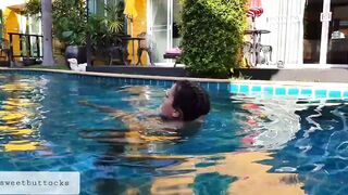 I love swimming nude inside the pool and masturbating!