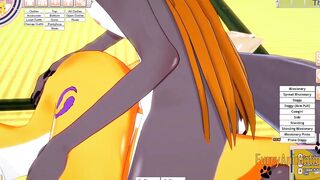 Digimon Animated - Taomon & Grey Fox hand job, boobjob, oral sex and fuck 2/2 - Yiff Manga Animated Japanese Porn