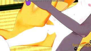Digimon Animated - Taomon & Grey Fox hand job, boobjob, oral sex and fuck 2/2 - Yiff Manga Animated Japanese Porn