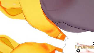 Digimon Animated - Taomon & Grey Fox hand job, boobjob, oral sex and fuck 2/2 - Yiff Manga Animated Japanese Porn
