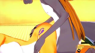 Digimon Animated - Taomon & Grey Fox hand job, boobjob, oral sex and fuck 2/2 - Yiff Manga Animated Japanese Porn