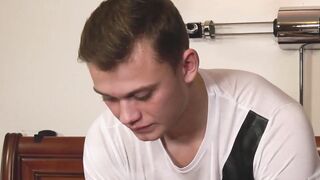 Young man receives an unexpected blowjob during a massage