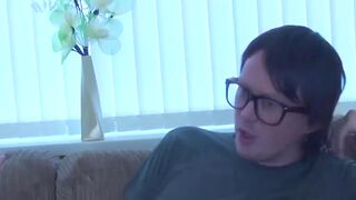 Mature British vixen sucks and fucks lucky nerd