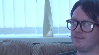 Mature British vixen sucks and fucks lucky nerd