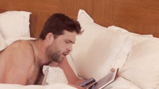 Mature hairy bear ass fucks curious young cub from behind
