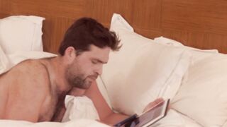 Mature hairy bear ass fucks curious young cub from behind
