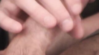 Gay guy masturbates and receives a blowjob from fat man
