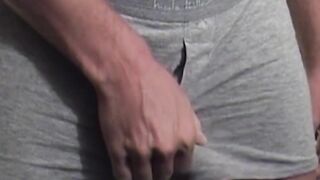 Buff amateur tugs on his pierced cock before messy cumshot