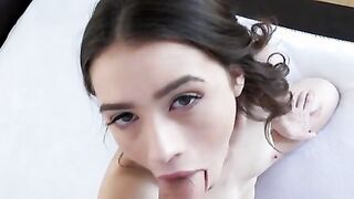 Tiny tit eighteen Lucie Cline is a Hot spinner who flips up her miniskirt to show off her ass into