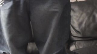 Skinny gay guy with tattoos plays with his erect dick solo