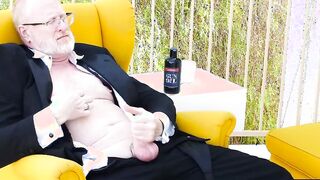 Mature bear Rusty McMann masturbates passionately solo