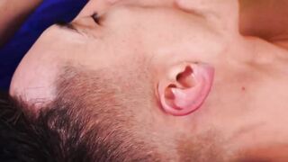 Twink receives a blowjob by his sporty gay and barebacks him