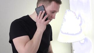 Young blondie gets cum in pussy after riding next to cuckold