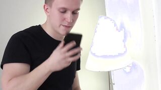 Young blondie gets cum in pussy after riding next to cuckold