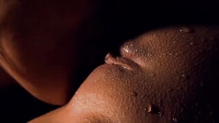 Luscious lesbian girlfriends scissoring in oral pool