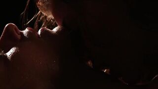 Romantic lesbo making out with wet pussy muncher