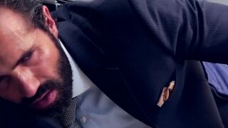 Sexy businessman fucked by slick young partner