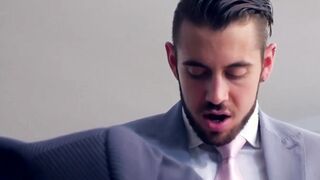 Sexy businessman fucked by slick young partner