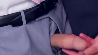 Sexy businessman fucked by slick young partner