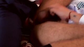 Studs in sexy suits fuck hard after powerful foreplay